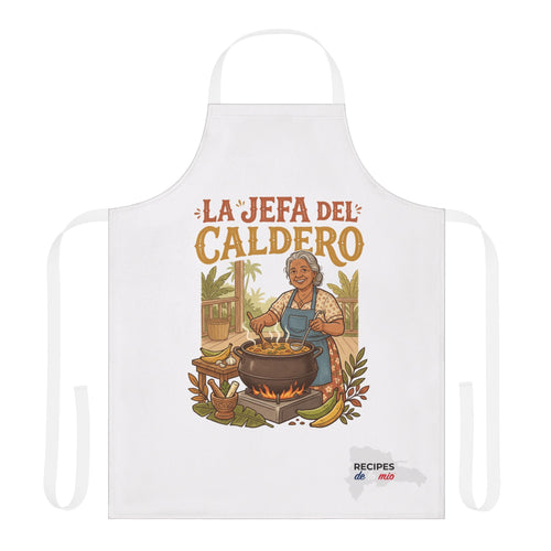 Apron — "La Jefa del Caldero" Kitchen Apron (Hispanic Grandma Cooking Gift)