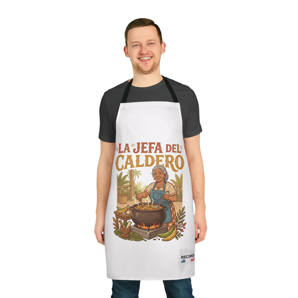 Apron — "La Jefa del Caldero" Kitchen Apron (Hispanic Grandma Cooking Gift)