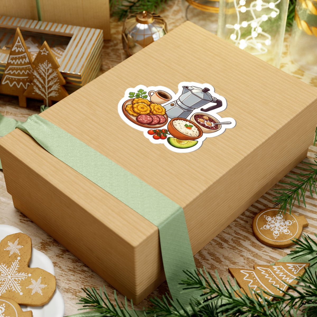 Breakfast Spread Kiss-Cut Sticker — Coffee, Arepas & Arepa Toppings Sticker
