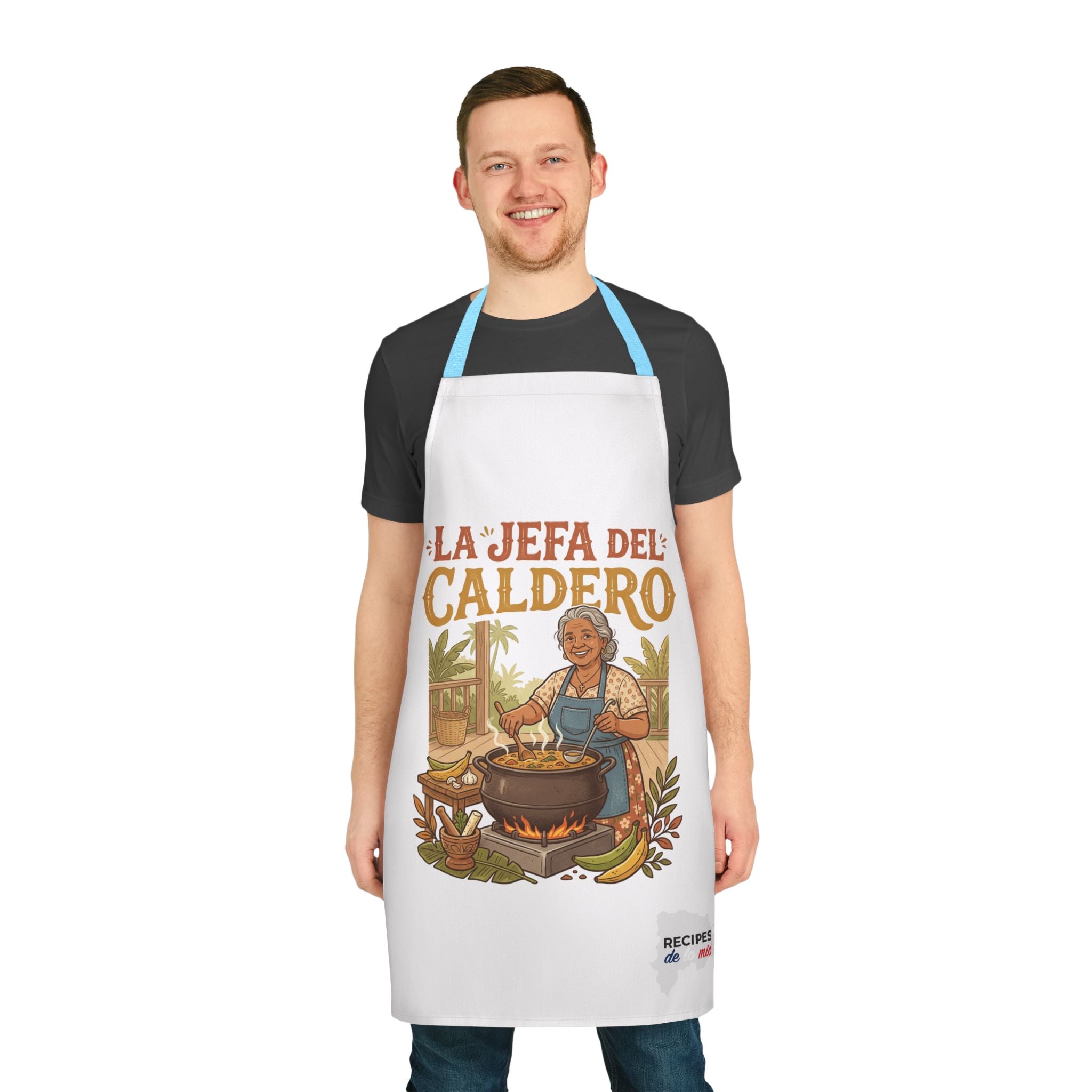 Apron — "La Jefa del Caldero" Kitchen Apron (Hispanic Grandma Cooking Gift)