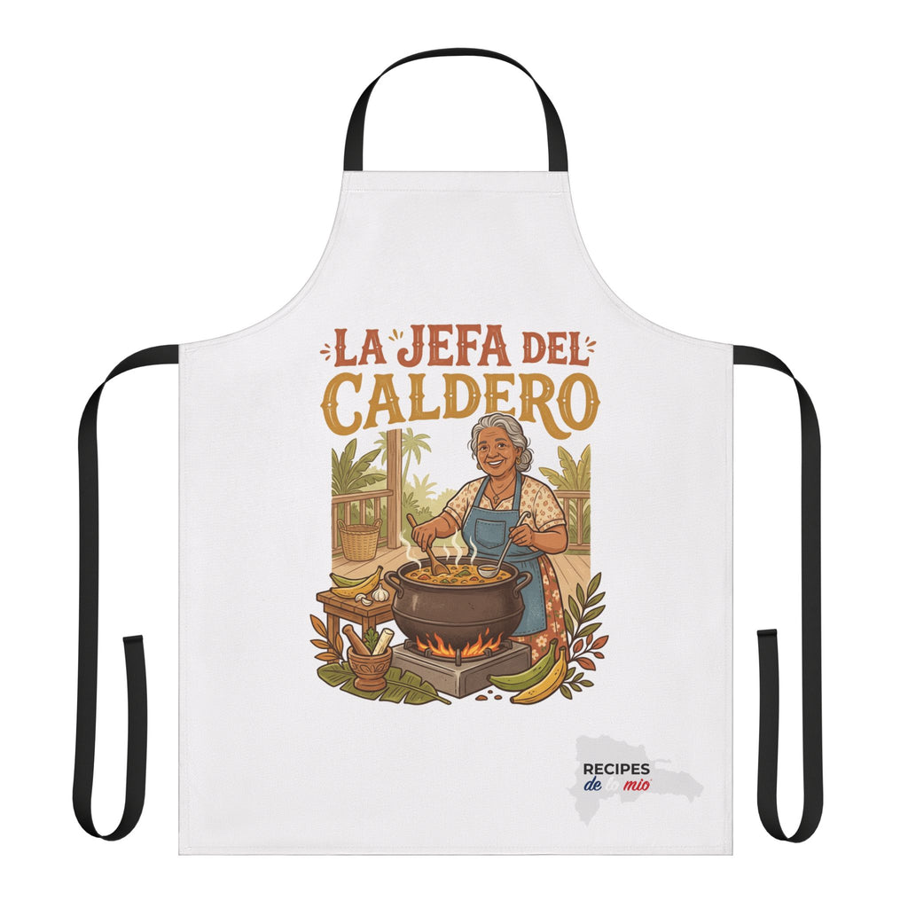 Apron — "La Jefa del Caldero" Kitchen Apron (Hispanic Grandma Cooking Gift)