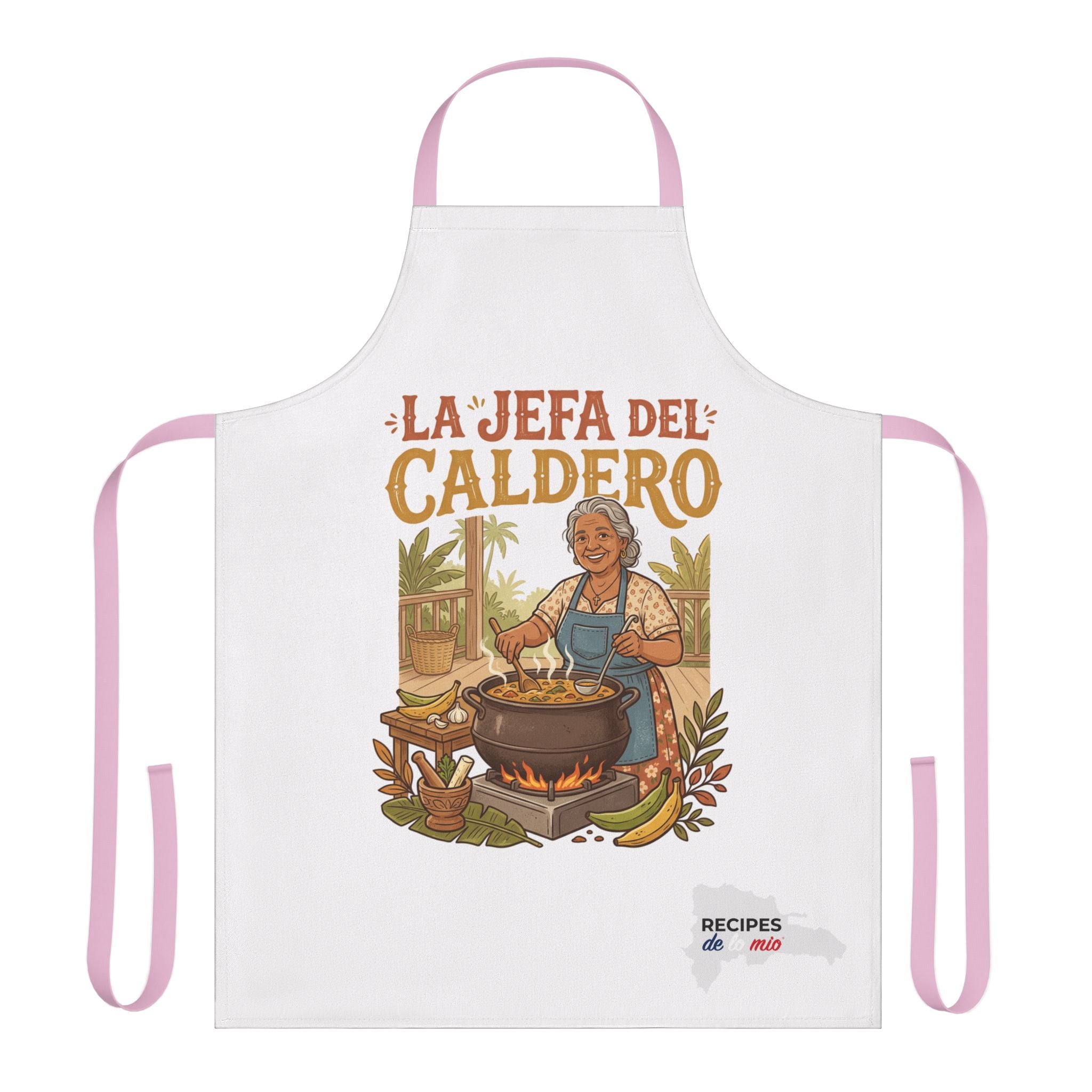 Apron — "La Jefa del Caldero" Kitchen Apron (Hispanic Grandma Cooking Gift)
