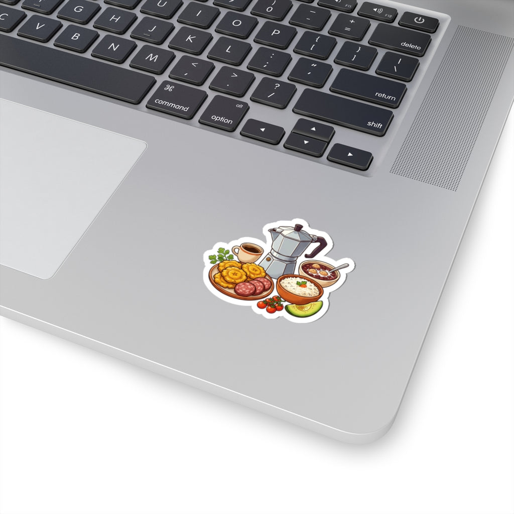 Breakfast Spread Kiss-Cut Sticker — Coffee, Arepas & Arepa Toppings Sticker