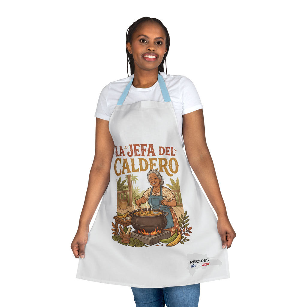 Apron — "La Jefa del Caldero" Kitchen Apron (Hispanic Grandma Cooking Gift)