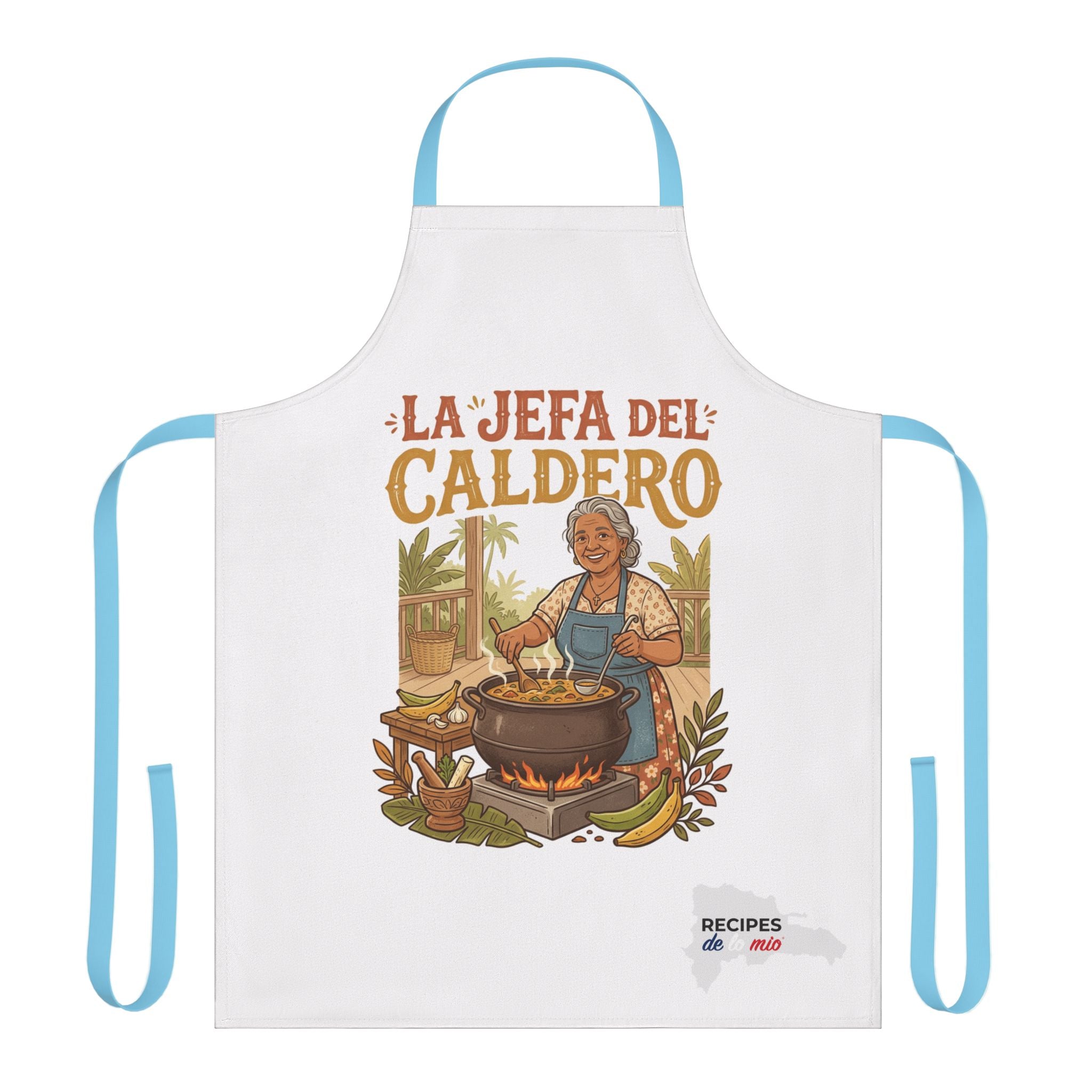 Apron — "La Jefa del Caldero" Kitchen Apron (Hispanic Grandma Cooking Gift)
