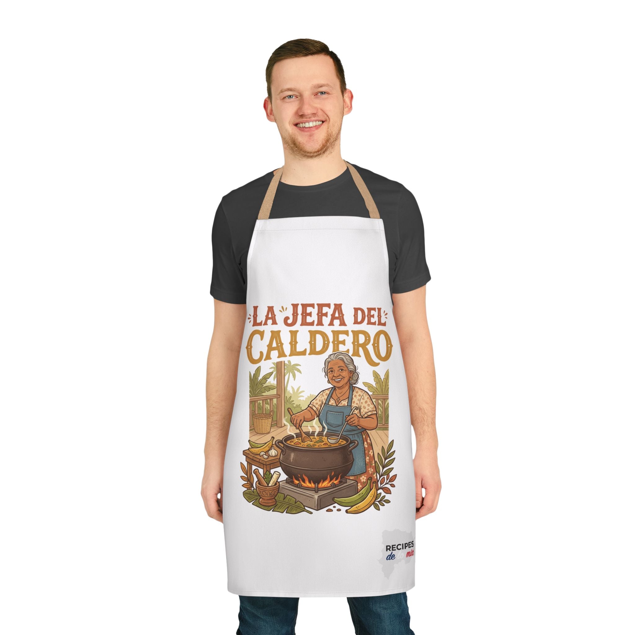 Apron — "La Jefa del Caldero" Kitchen Apron (Hispanic Grandma Cooking Gift)